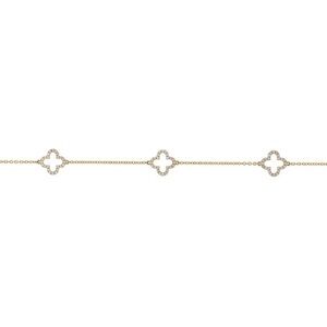 Sterling Silver & 14K Gold Plated Bracelet with 3 Clover motifs- perfect gift!